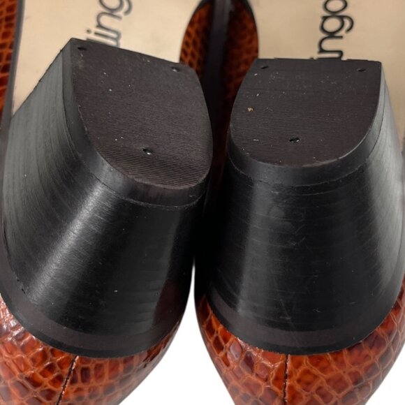 Dingo Embossed Leather Upper Ankle Boots Reptile Print Western Cowgirl Size 7.5 - Picture 10 of 15